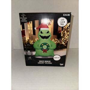 Disney Oogie Boogie Christmas Inflatable Wreath 5‎ ft Nightmare Before Christmas